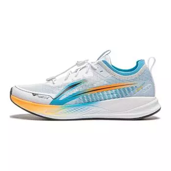 Li Ning модные универсальные двухслойные тканевые кроссовки для бега для молодежи, детские кроссовки белого и синего цветов YKFU014-5 40