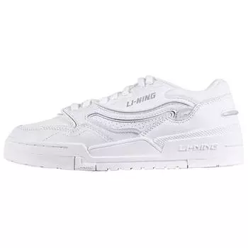 Li-Ning Модные универсальные толстые подошвы, увеличивающие высоту, нескользящие, амортизирующие, низкие кроссовки для скейтбординга, мужские кроссовки белого цвета AGCU031-3 43