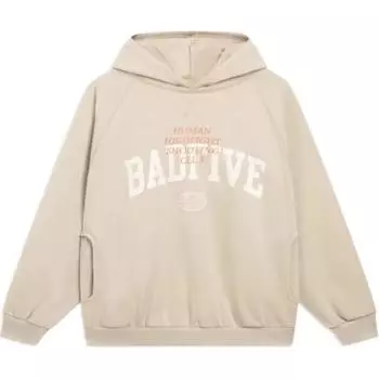 Li-Ning Модный удобный дышащий свободный повседневный пуловер с капюшоном мужские толстовки светло-молочно-коричневый AWDT173-2 L