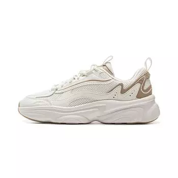 Li Ning Молочный Кокос Универсальные Ретро Толстая Подошва Модный Тренд Амортизация Нескользящие Износостойкие Поддержка Низкий Верх Повседневная Обувь AGCV130-4 35