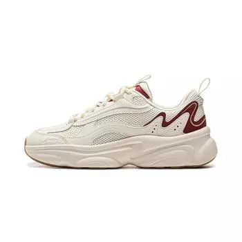 Li Ning Молочный Кокос Универсальный Ретро Толстая Подошва Модный Тренд Амортизация Нескользящие Износостойкие Поддержка Низкий Верх Повседневная Обувь AGCV130-1 35