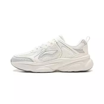 Li Ning Молочный Кокос Универсальный Ретро Толстая Подошва Модный Тренд Амортизация Нескользящие Износостойкие Поддержка Низкий Верх Папины Кроссовки AGCV404-3 35