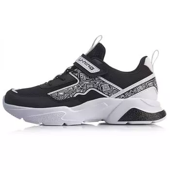 Li Ning Молодежная детская спортивная серия Lifestyle Fun Young Casual Shoes Детская повседневная обувь Черный Белый YKCQ102-1 38