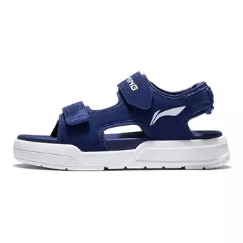 Li Ning Молодежная детская спортивная серия Lifestyle Модные легкие нескользящие амортизирующие сандалии Детские сандалии темно-синего цвета YKUS028-23 31