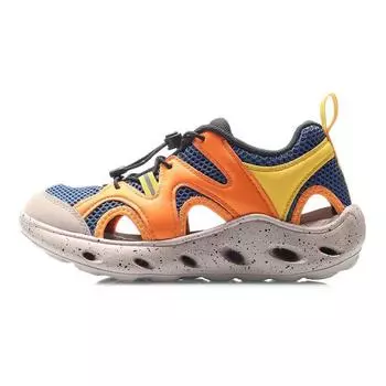 Li Ning Молодежные детские спортивные сандалии Lifestyle Series Fun Childhood Sandals Детские сандалии Синие Оранжевые YKUQ008-3 34