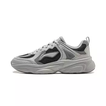 Li Ning Молоко Кокос Универсальные Ретро Толстая Подошва Модный Тренд Амортизация Нескользящие Износостойкие Поддержка Низкий Верх Папины Кроссовки AGCV403-2 39