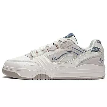 Li Ning Moon белые толстые подошвы, увеличивающие рост, нескользящие, износостойкие, низкие, для скейтбординга, унисекс, кроссовки белого цвета AGCS251-12 46