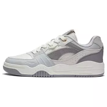 Li Ning Moon белые толстые подошвы, увеличивающие рост, износостойкие, дышащие, низкие, для скейтбординга, женские кроссовки, серые AGCS252-9 36