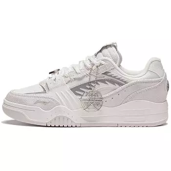 Li Ning Moon White Dream Theme Толстая подошва, увеличивающая рост, износостойкая, дышащая, низкая верхняя часть, кроссовки для скейтбординга, мужские, серые, AGCS251-5 43