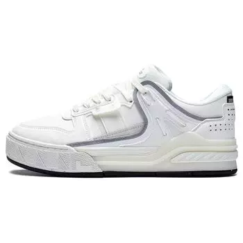 Li-Ning Morning Glow светоотражающие удобные мягкие эластичные теплые увеличивающие рост низкие кроссовки для скейтбординга мужские кроссовки белые серые AGCS353-2 45