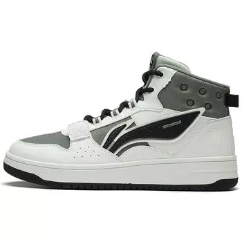 Li Ning Mountain Original High-Top Skate Shoes Men Skate Shoes White Grey Green AGCS241-2 40