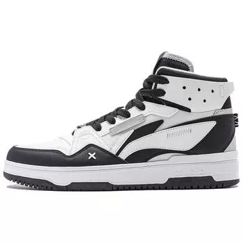 Li Ning Mountain Range 2.0 повседневные универсальные высокие кроссовки для скейтбординга мужские кроссовки черные белые AGCT291-4 39