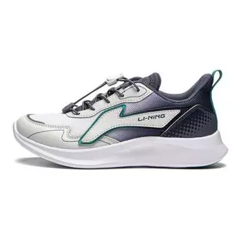 Li Ning мягкие и удобные повседневные туфли с низким верхом детские кроссовки серо-синие YKCU116-7 34