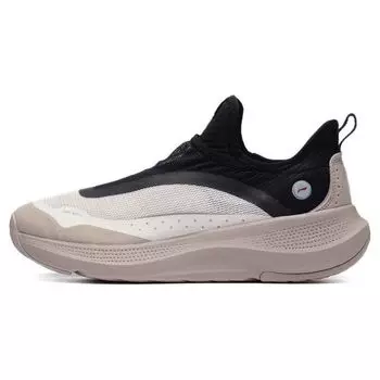 Li-Ning Мягкие нескользящие износостойкие дышащие низкие спортивные повседневные туфли мужские кроссовки серые черные AGLT105-3 42