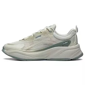 Li Ning Мягкие нескользящие водонепроницаемые низкие повседневные туфли женские кроссовки зеленые AGLT052-2 35