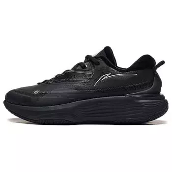 Li Ning Мягкие теплые флисовые дышащие амортизирующие легкие низкие повседневные туфли женские кроссовки черные AGLT124-2 35