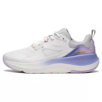 Li-Ning Мягкие удобные легкие нескользящие износостойкие дышащие низкие повседневные туфли женские кроссовки белые фиолетовые AGLT126-1 35