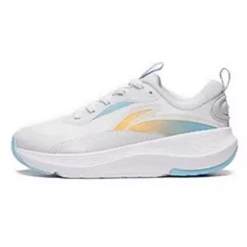 Li Ning Мягкие Удобные Нескользящие Износостойкие Низкие Повседневные Туфли Женские Кроссовки Белые Синие AGLT180-3 35