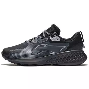 Li Ning Мягкие водостойкие модные амортизирующие нескользящие прочные низкие повседневные туфли мужские повседневные туфли Phantom-Black AGLS011-1 43