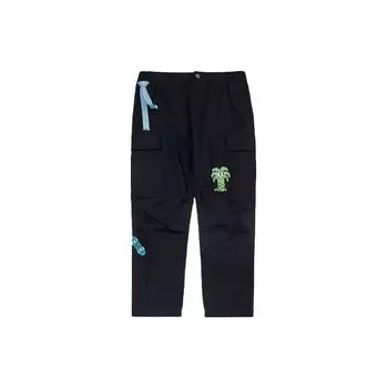 Li Ning мультфильм вышитые дышащие прямые свободные повседневные брюки унисекс брюки черные AKXR479-2 L