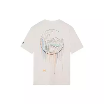 Li-Ning Music Festival SS22 Свободная футболка с логотипом и круглым вырезом с короткими рукавами, топы унисекс, белые AHSS151-1 XL