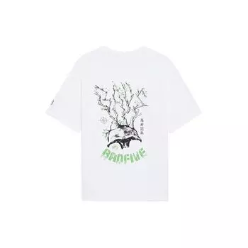 Li-Ning Мужская футболка с коротким рукавом Anti-Wu Herbal Warfare Series с буквенным принтом, белые топы AHSS725-1 XXXL