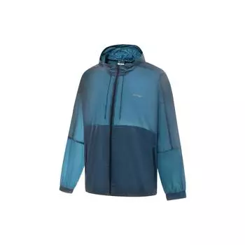 Li-Ning Мужская куртка Fitness Series с однотонным логотипом и капюшоном, солнцезащитная, темно-синяя, AFDT527-3 S