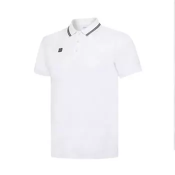 Li-Ning Мужская рубашка-поло Fitness Series, однотонная, удобная, белая APLT085-1 S