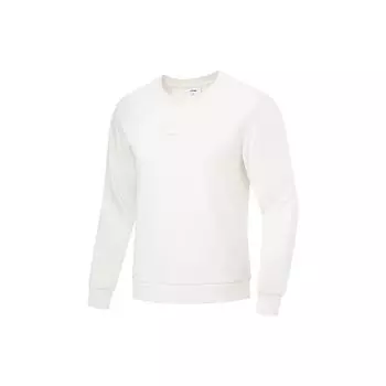 Li-Ning Мужская толстовка Fitness Series из флиса, однотонная, теплая, с длинным рукавом, цвет белый AWDT789-1 XXXL