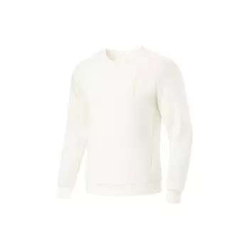 Li-Ning Мужская толстовка Fitness Series с круглым вырезом, однотонная, теплая, с капюшоном, цвет белый AWDT791-2 2XL