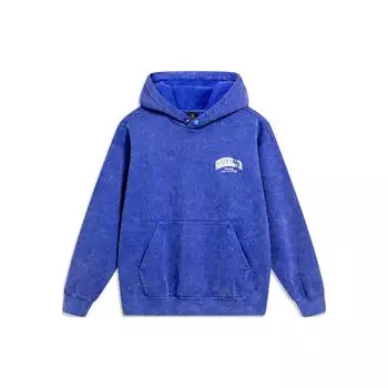 Li-Ning Мужская толстовка с капюшоном из флиса с буквенным принтом Wade Series, свободная, цвет Dream-Blue AWDU015-3 XL