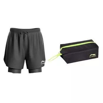 Li Ning мужские быстросохнущие профессиональные двухслойные пляжные шорты большого размера, купальный костюм, снаряжение 2023 года, новый стиль, мужские купальники 607+708 L