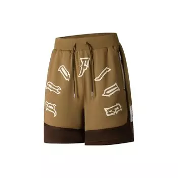 Li-Ning Мужские спортивные шорты с буквенным принтом Anti Series, дубово-коричневые AAPT009-2 L