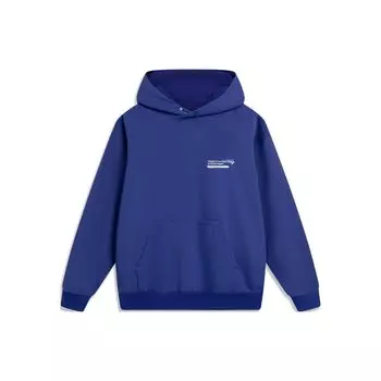 Li-Ning Мужские толстовки с капюшоном Wade Series с принтом в виде букв Dream-Blue AWDU013-4 M