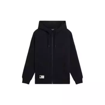 Li-Ning Мужские топы с капюшоном на молнии с однотонным логотипом серии Sports Trend, черные AWDSB17-1 M