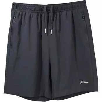 Li Ning Мужские тренировочные шорты серии Fitness прямого кроя, удобные повседневные шорты, мужские шорты темно-синие YKSV841-2 M