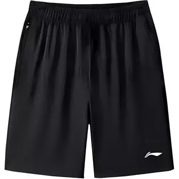 Li-Ning Мужские тренировочные шорты свободного кроя, черные, AKSV843-1 L