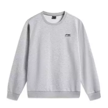 Li-Ning Мужской модный ветрозащитный свитшот с круглым вырезом, серый AWDVA97-2 S