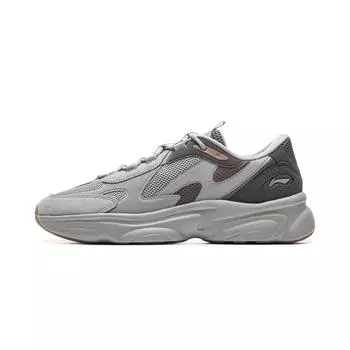 Li Ning Nai Ye 2.0 Удобная универсальная толстая подошва, увеличивающая рост, износостойкая, нескользящая, низкая повседневная обувь, мужская повседневная обувь, серая AGCU355-1 40