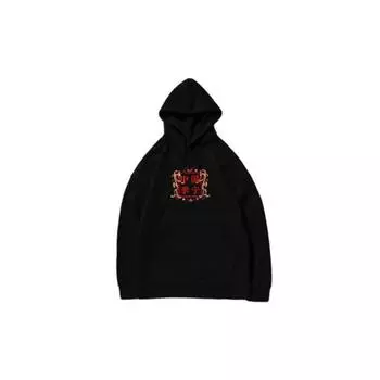 Li-Ning Неделя моды в Нью-Йорке, толстовка с капюшоном и вышивкой дракона, толстовка унисекс, черная AWDNB89-1 XL