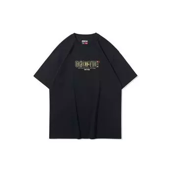 Li-Ning Неделя моды в Париже, серия SS20, свободная футболка с коротким рукавом, мужские топы, черный AHSQ073-2 S