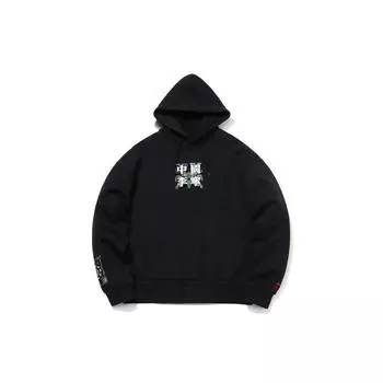 Li-Ning Неделя моды в Париже, толстовка с рисунком лотоса, мужская толстовка с капюшоном, черная, AWDQ625-1 S