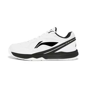 Li-Ning Нескользящие износостойкие дышащие кроссовки для тренировок по бадминтону мужские черные белые AYTT039-4