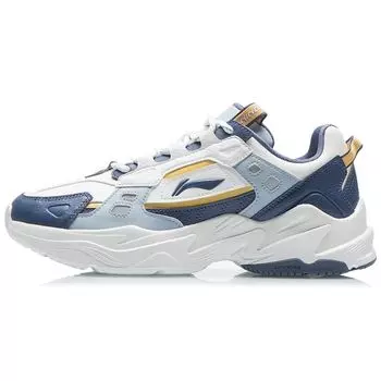 Li-Ning Нескользящие износостойкие легкие низкие спортивные повседневные туфли мужские кроссовки белые синие AGCS417-3 39
