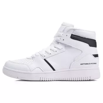Li Ning нескользящие износостойкие легкие высокие кроссовки для скейтбординга женские кроссовки белые черные AGCN358-3 35
