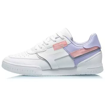 Li-Ning нескользящие износостойкие низкие кроссовки для скейтбординга женские кроссовки белые фиолетовые AGCQ366-2 36