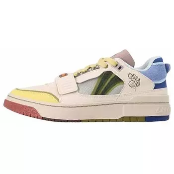 Li-Ning Нескользящие износостойкие низкие ретро баскетбольные кроссовки мужские кроссовки желто-зеленые ABCS027-15 43