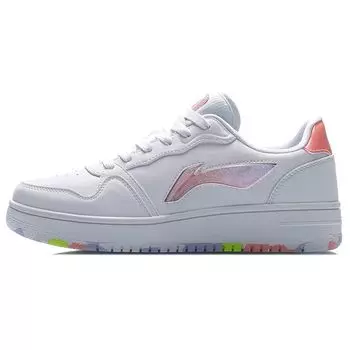 Li-Ning Нескользящие легкие износостойкие кроссовки для скейтбординга женские кроссовки белые фиолетовые AGCR342-1 35