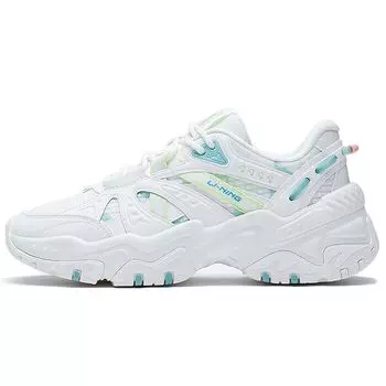 Li Ning New Path 2.0 Trend Shock Absorbing Низкие спортивные повседневные туфли женские кроссовки Off-White AGLS052-1 35