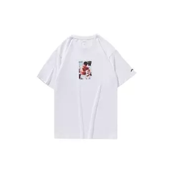 Li-Ning Футболка с коротким рукавом и принтом персонажей Недели моды в Нью-Йорке, унисекс, топы, белая AHSN737-1 XXL
